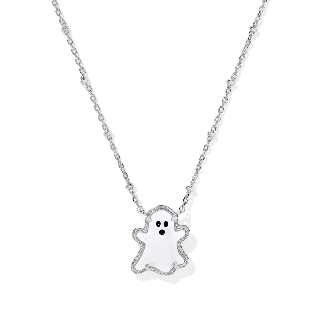 Ghost Pendant Necklace - Mother of Pearl - Lizzy G's Fine Gifts