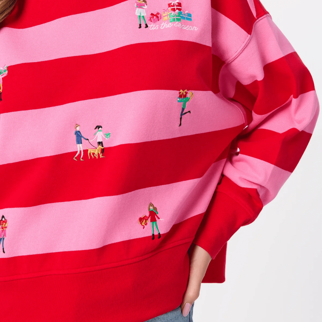 Gifting Embroidered Relaxed Sweatshirt - Lizzy G's Fine Gifts