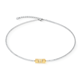 Gold - Silver Cube Trio Facets Necklace - Lizzy G's Fine Gifts