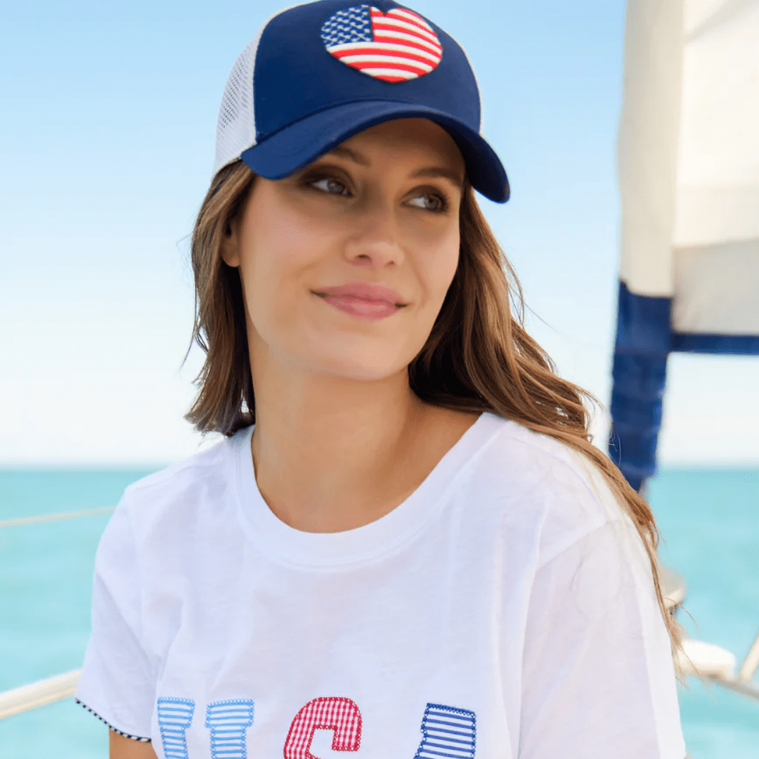 Heart Flag Trucker Hat - Lizzy G's Fine Gifts