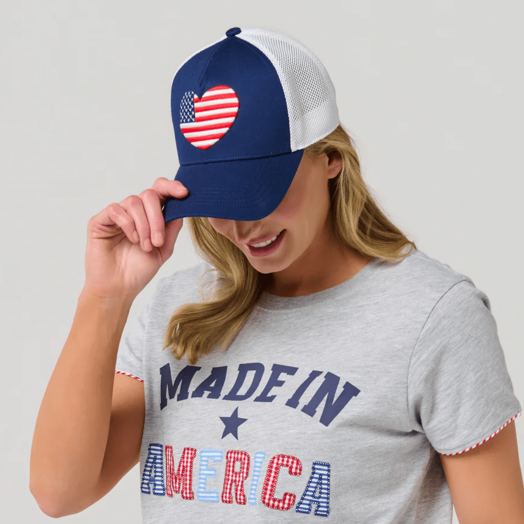 Heart Flag Trucker Hat - Lizzy G's Fine Gifts