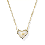 Heart Initial Pendant Necklace - Lizzy G's Fine Gifts