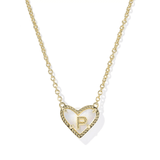 Heart Initial Pendant Necklace - Lizzy G's Fine Gifts