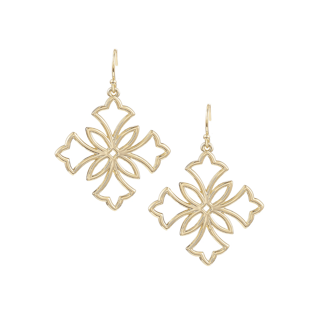 Heirloom Cross Drop Earrings - Lizzy G's Fine Gifts
