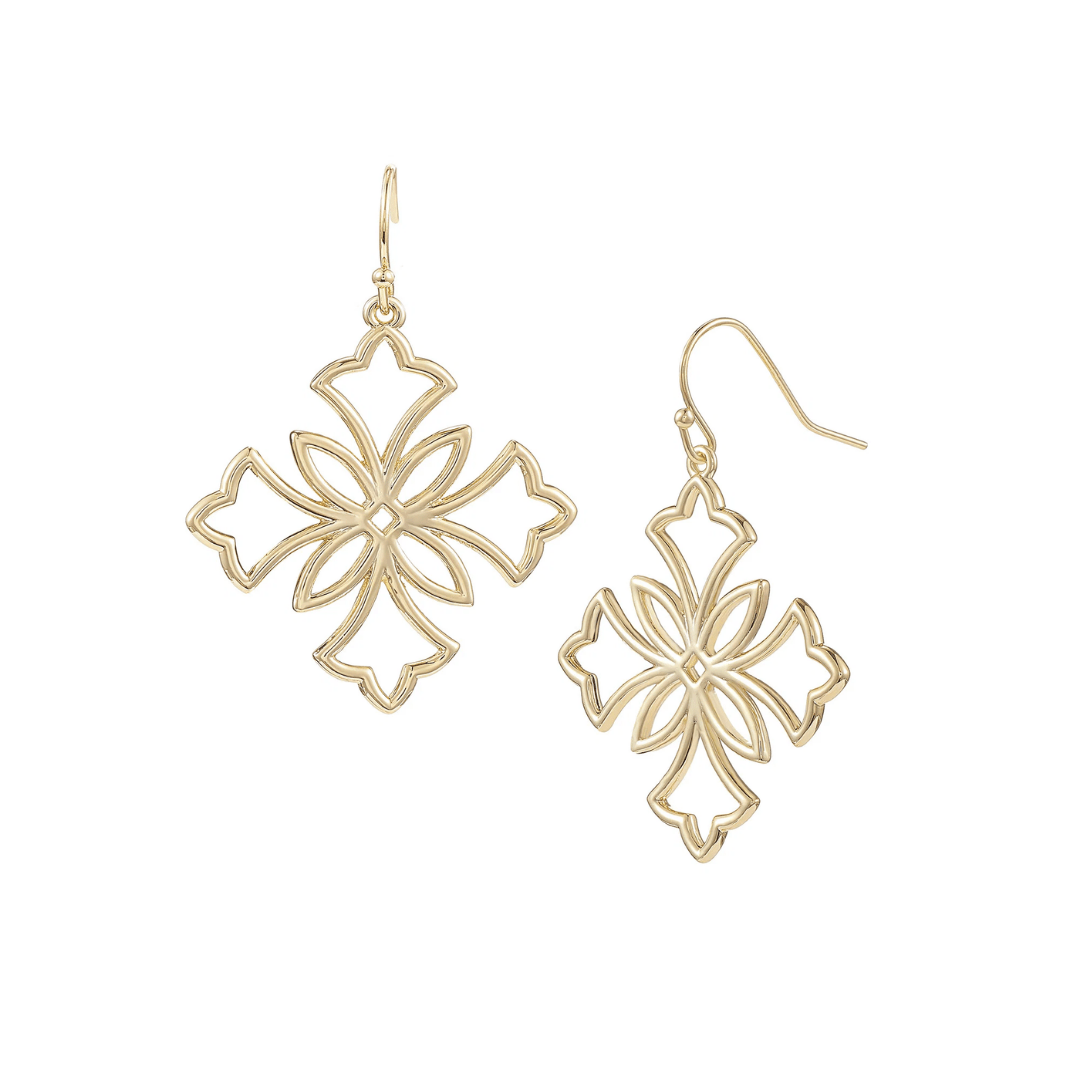 Heirloom Cross Drop Earrings - Lizzy G's Fine Gifts