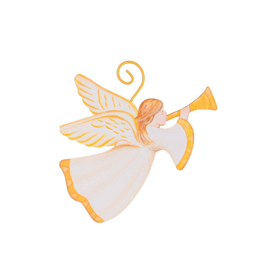 Heralding Angel Metal Ornament - Lizzy G's Fine Gifts