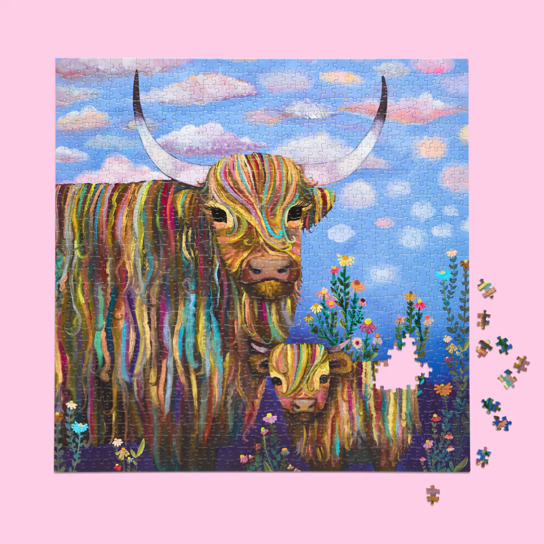 Highland Cows 1000 Piece Puzzle - Lizzy G's Fine Gifts