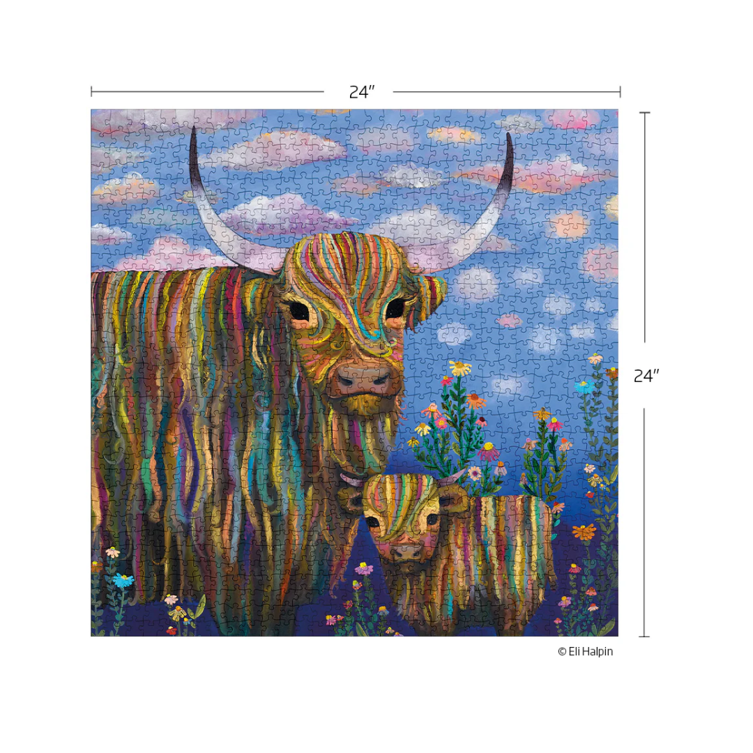 Highland Cows 1000 Piece Puzzle - Lizzy G's Fine Gifts