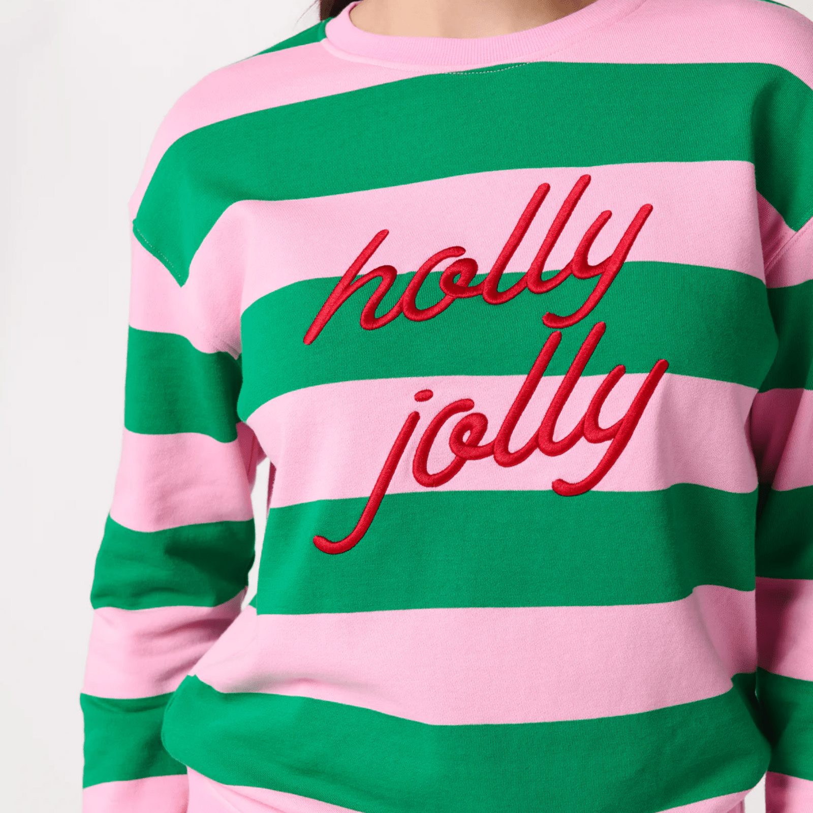 Holly Jolly Striped Sweatshirt - Lizzy G's Fine Gifts