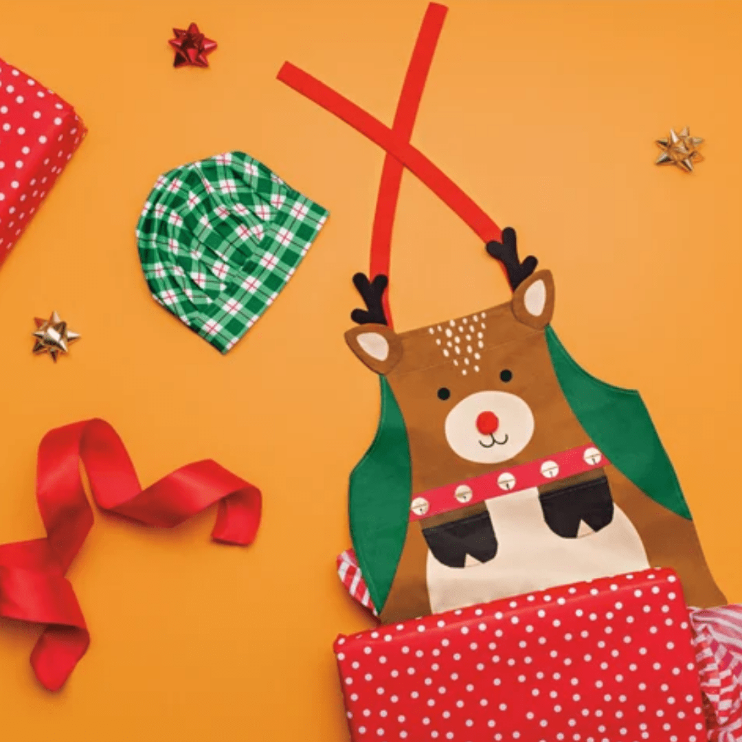 Kid's Hat & Apron Set - Rudolph - Lizzy G's Fine Gifts