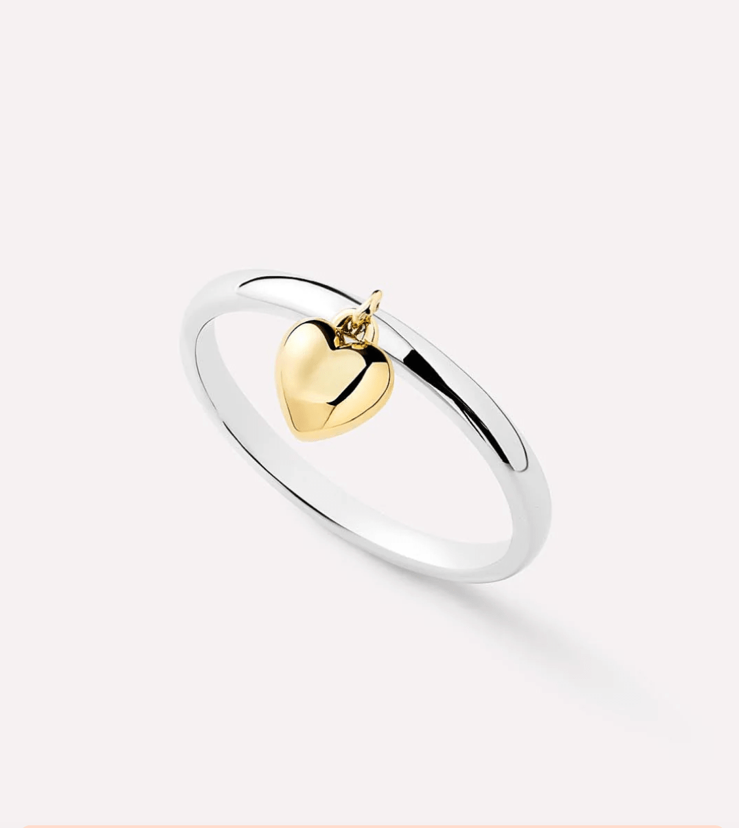 Leia Two Tone Heart Ring - Lizzy G's Fine Gifts