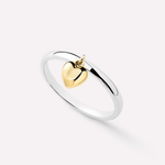 Leia Two Tone Heart Ring - Lizzy G's Fine Gifts