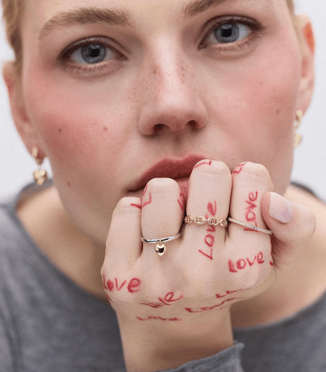 Leia Two Tone Heart Ring - Lizzy G's Fine Gifts