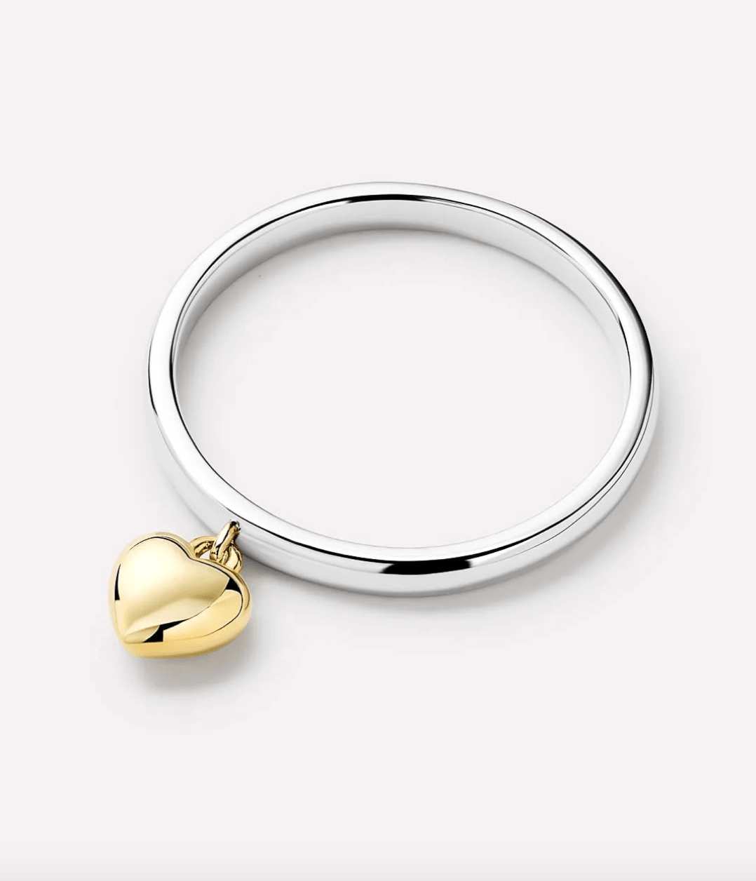 Leia Two Tone Heart Ring - Lizzy G's Fine Gifts