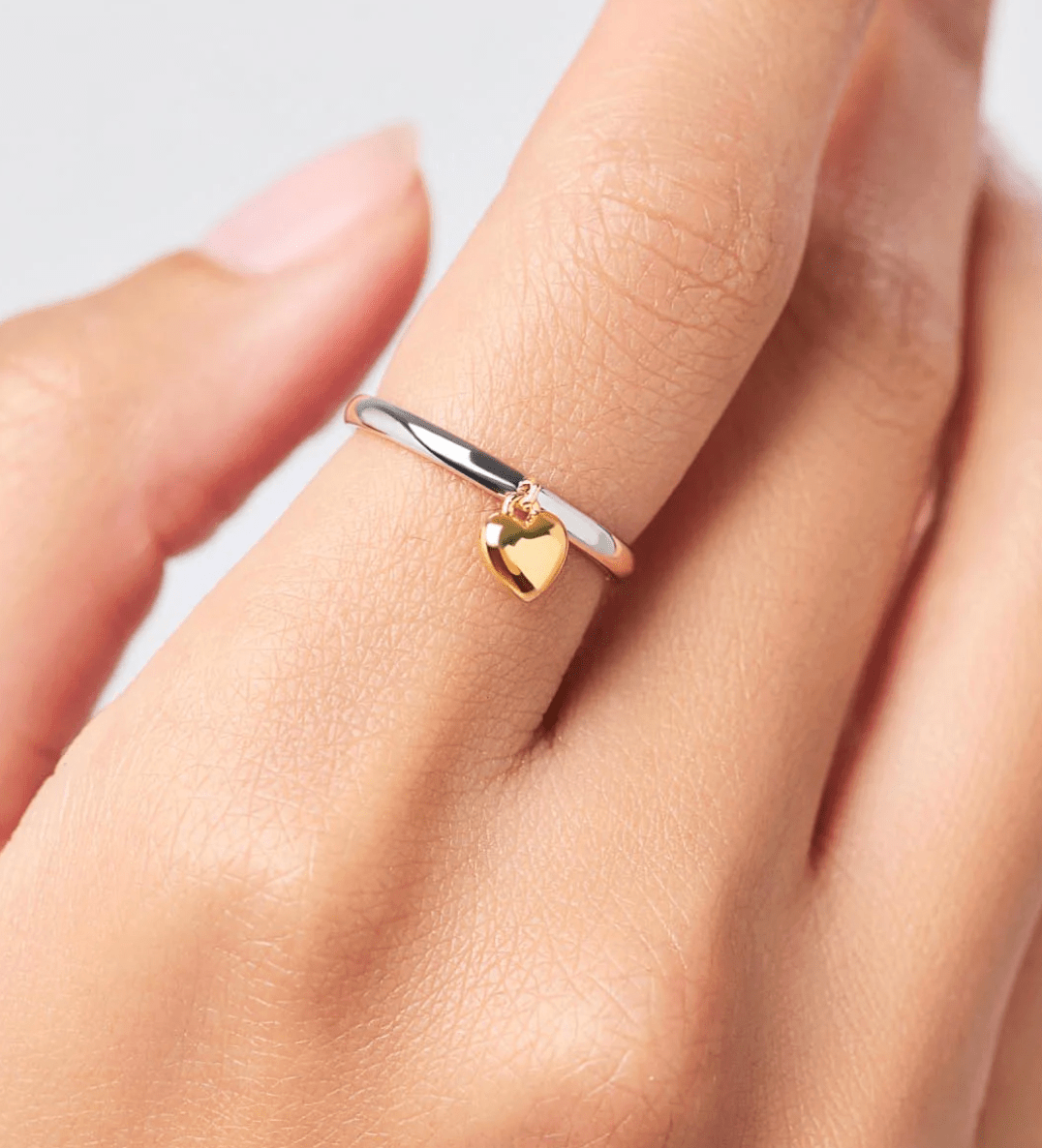 Leia Two Tone Heart Ring - Lizzy G's Fine Gifts