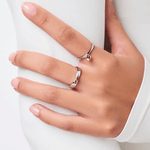 Leia Two Tone Heart Ring - Lizzy G's Fine Gifts