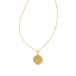 Letter F Disc Reversible Necklace- Iridescent Abalone Shell - Lizzy G's Fine Gifts