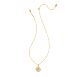 Letter F Disc Reversible Necklace- Iridescent Abalone Shell - Lizzy G's Fine Gifts