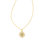 Letter N Disc Reversible Necklace - Iridescent Abalone Shell - Lizzy G's Fine Gifts