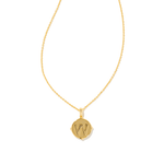 Letter W Disc Reversible Necklace- Iridescent Abalone Shell - Lizzy G's Fine Gifts