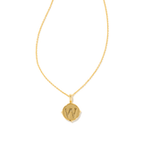 Letter W Disc Reversible Necklace- Iridescent Abalone Shell - Lizzy G's Fine Gifts