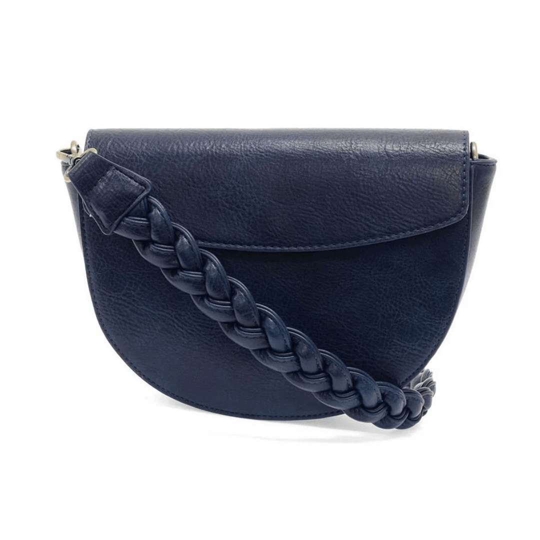 Linda Crescent Crossbody Bag with Braided Strap - Lizzy G's Fine Gifts