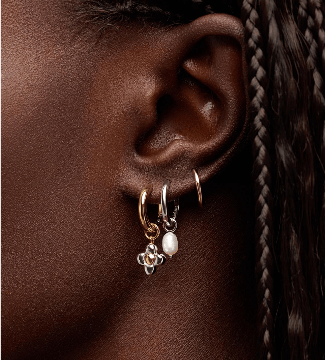 Liora Flower Hoop Earrings - Lizzy G's Fine Gifts