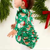 Long Sleeve Bubble Romper - Up On The Housetop - Lizzy G's Fine Gifts