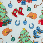 Long Sleeve Raglan Henley - Blue Yuletide Yeehaw - Lizzy G's Fine Gifts