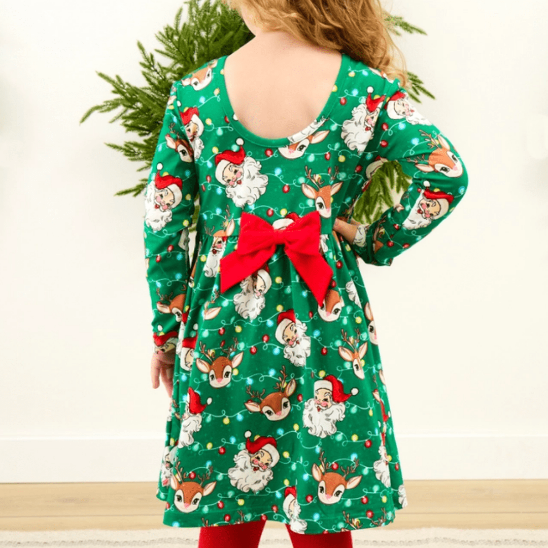 Long Sleeve Twirl Dress - Up On The Housetop - Lizzy G's Fine Gifts