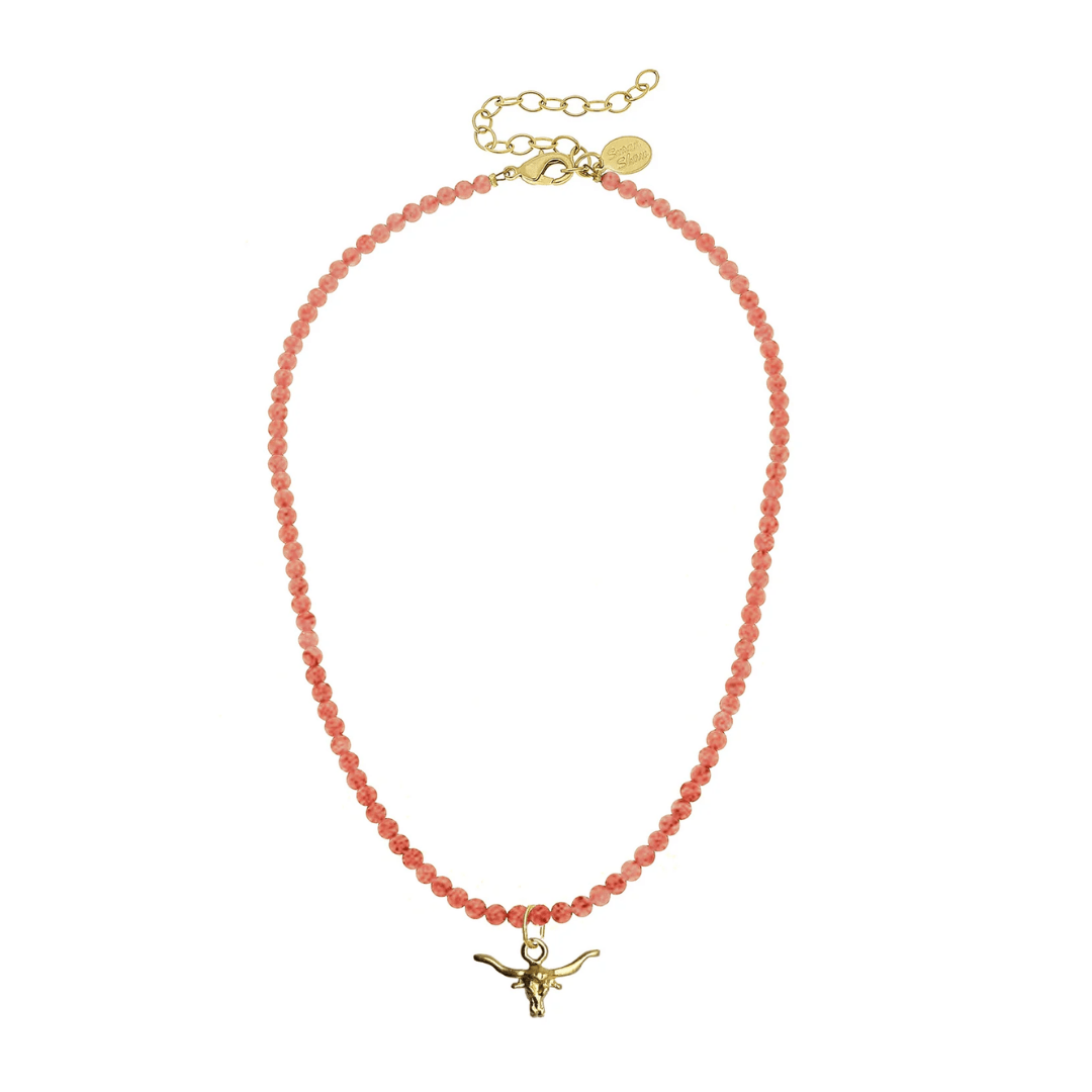 Longhorn Coral Alys Necklace - Lizzy G's Fine Gifts