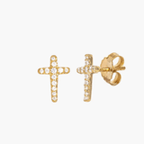 Luminous Cross Pave Stud Earrings - Lizzy G's Fine Gifts