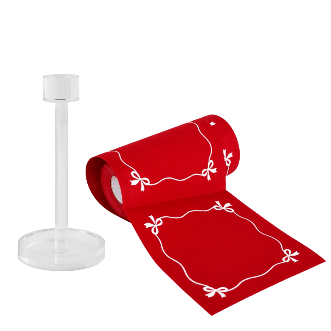 Luxury Cotton Cocktail Napkin Roll with Stand - Lizzy G's Fine Gifts