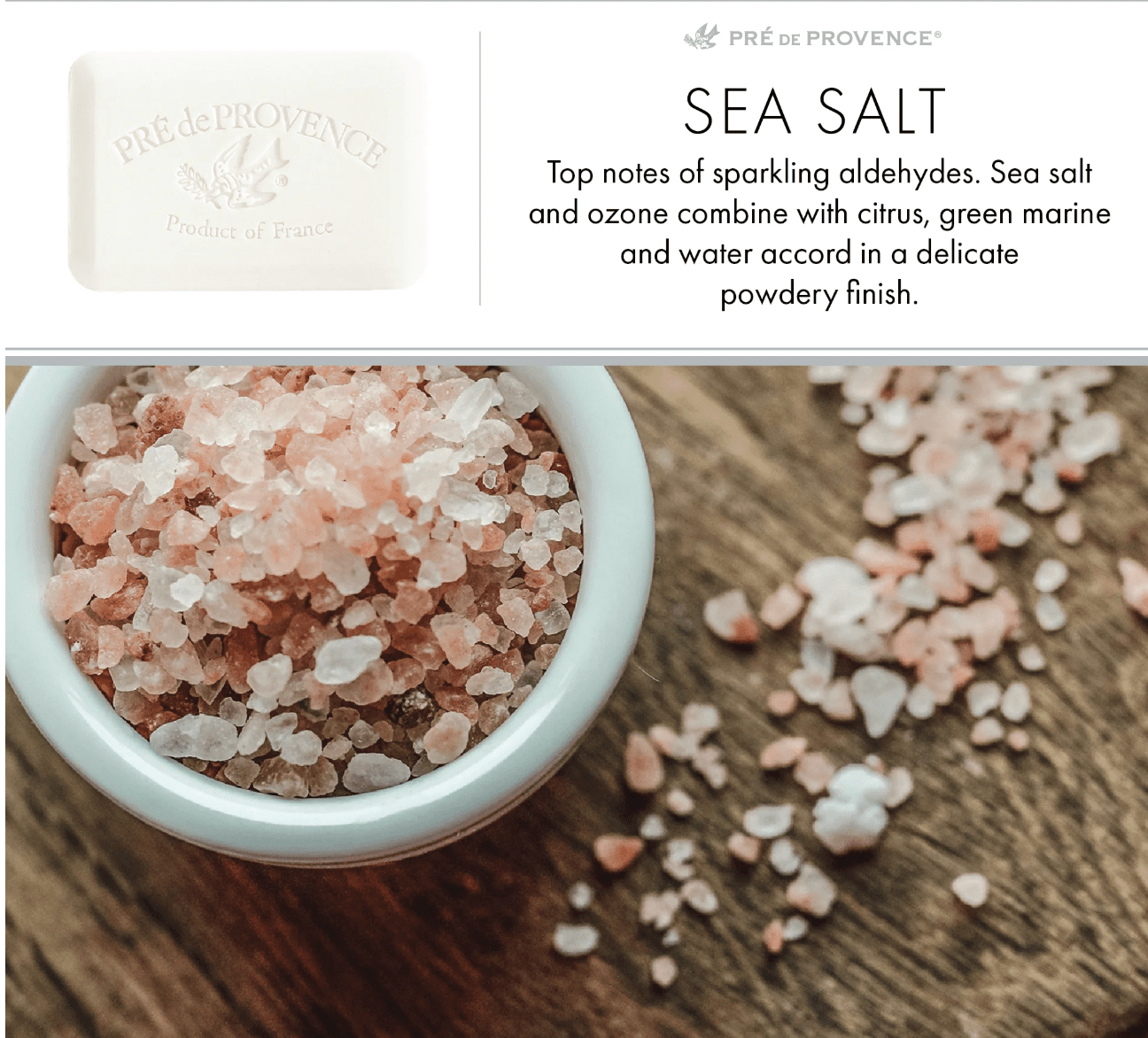 Luxury French Milled Soap - Sea Salt (250G) - Lizzy G's Fine Gifts