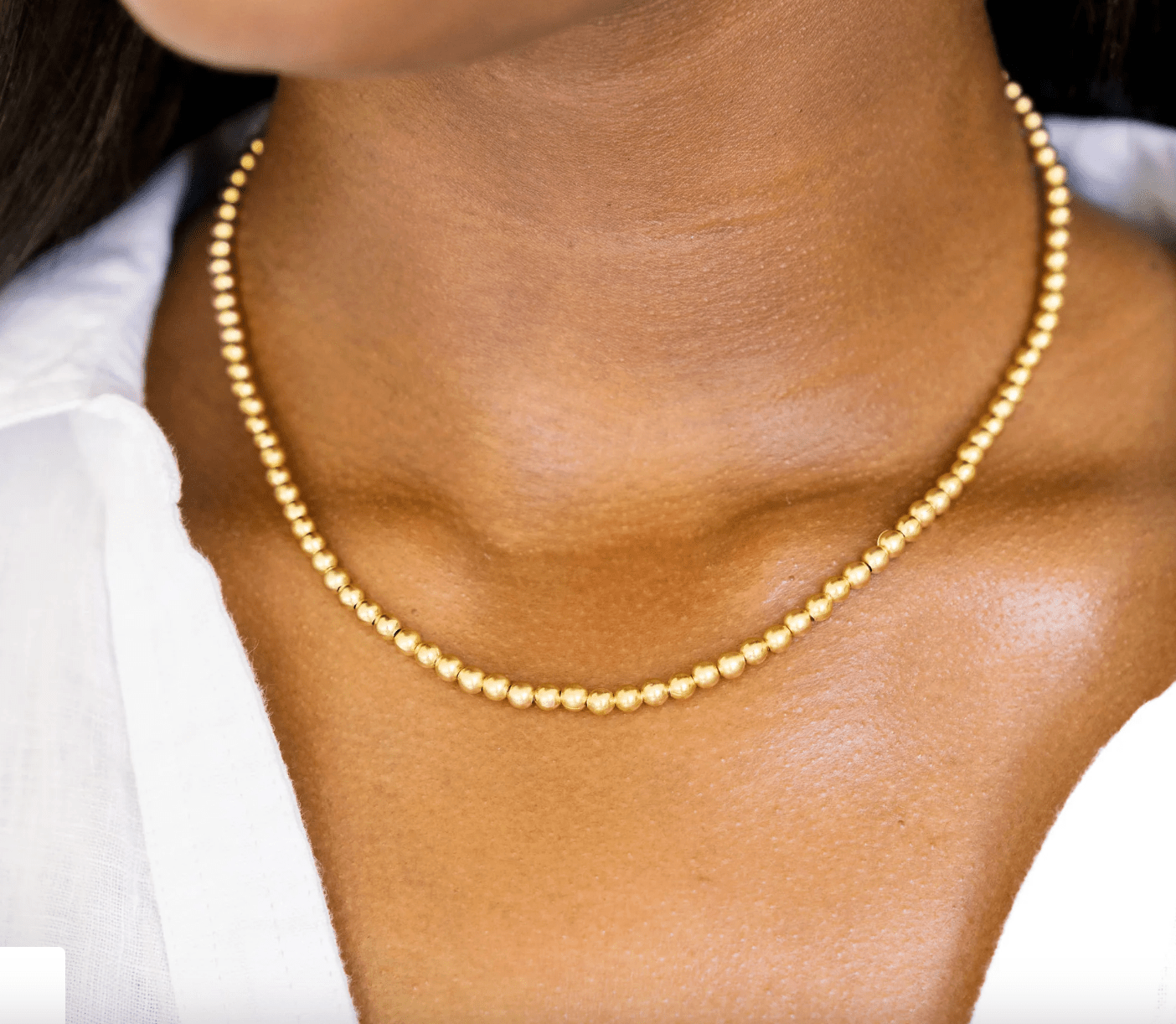 Maggie 4MM Bead Chain Necklace - Lizzy G's Fine Gifts