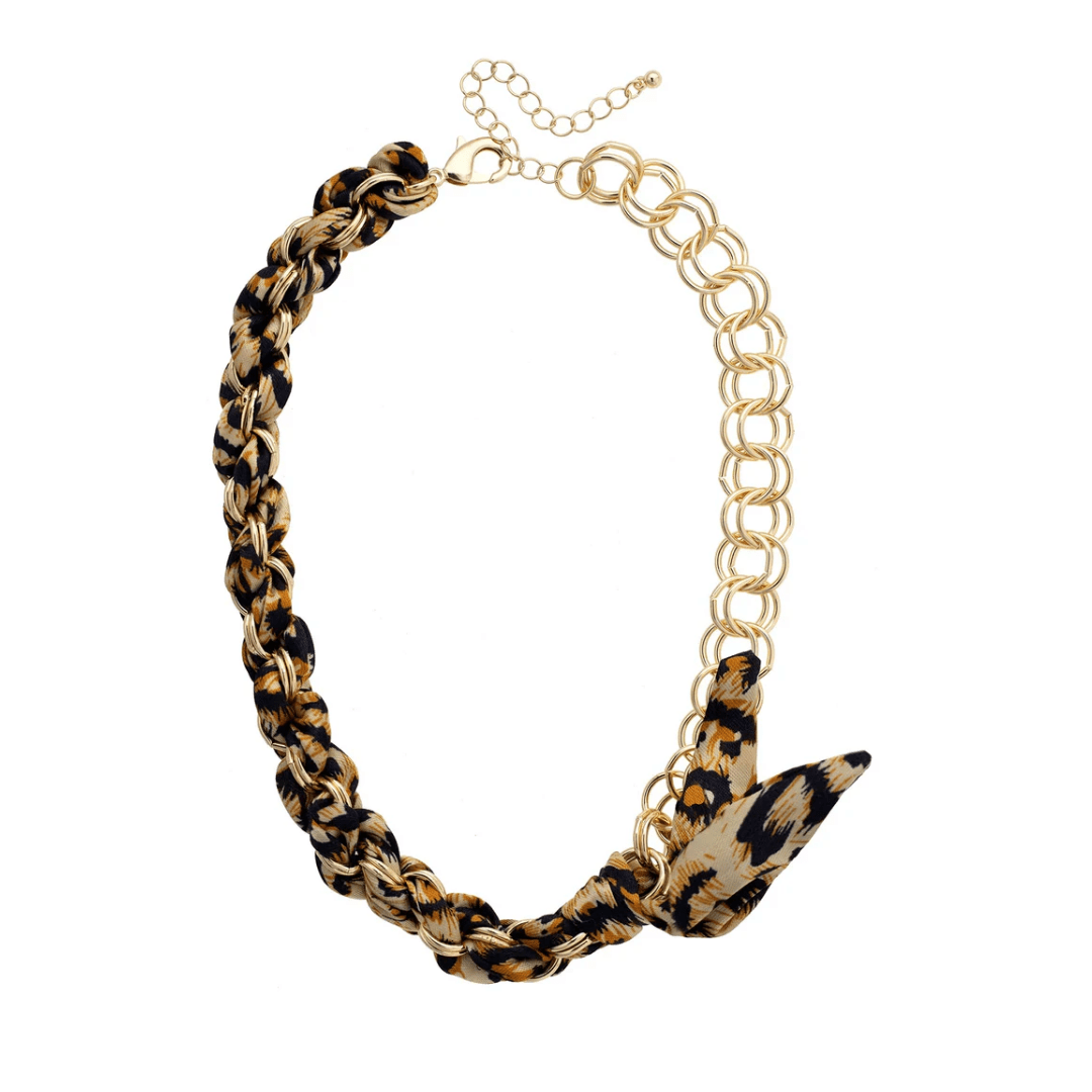Maia Chain Scarf Necklace - Leopard - Lizzy G's Fine Gifts