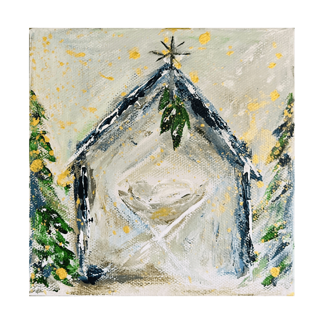 Manger 6x6 Canvas - Lizzy G's Fine Gifts