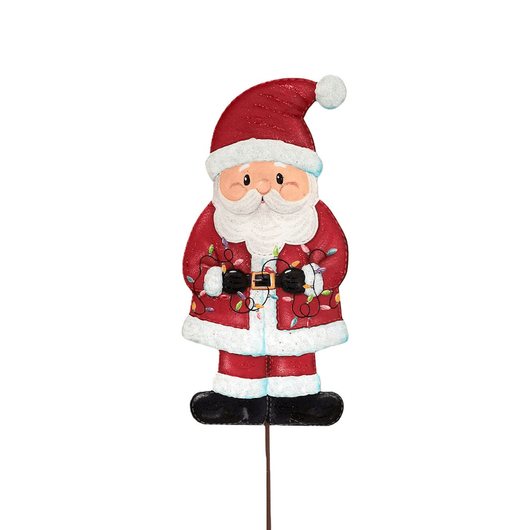 Merry & Bright Santa All Tied Up Metal Decor - Lizzy G's Fine Gifts