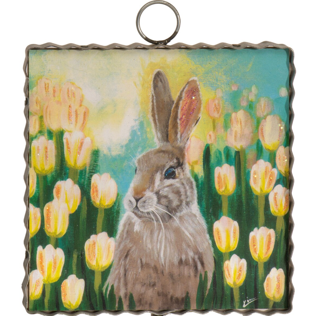 Mini Gallery Print - Bunny in Tulips - Lizzy G's Fine Gifts