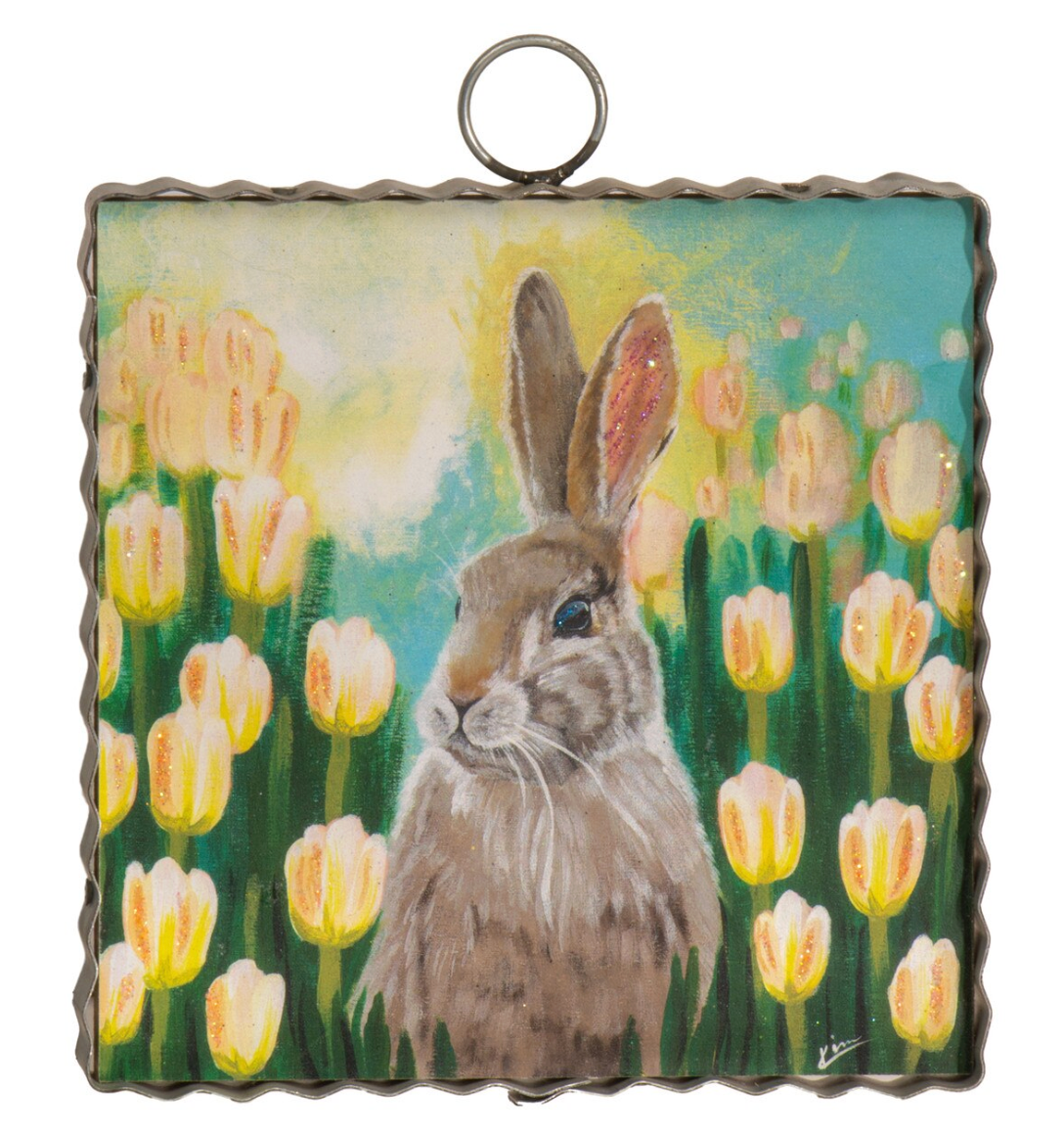 Mini Gallery Print - Bunny in Tulips - Lizzy G's Fine Gifts