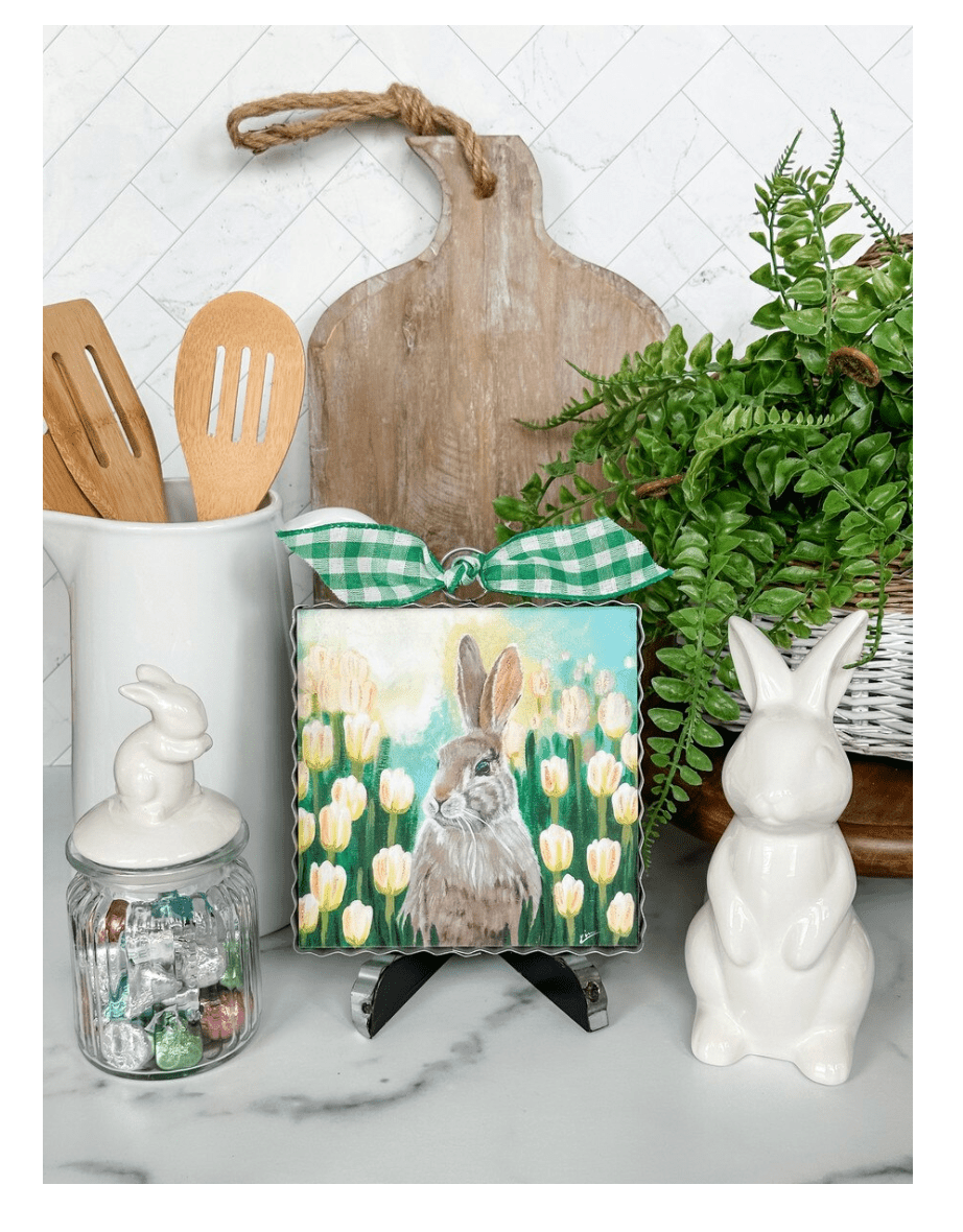 Mini Gallery Print - Bunny in Tulips - Lizzy G's Fine Gifts