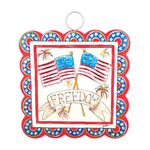 Mini Scallop Freedom Flag Metal Hanging Art - Lizzy G's Fine Gifts