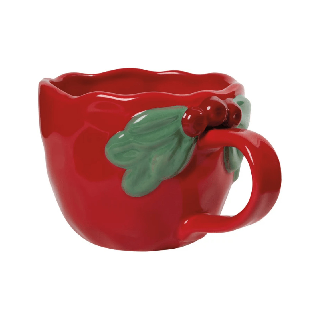 Mistletoe Sculpted Mug - Lizzy G's Fine Gifts