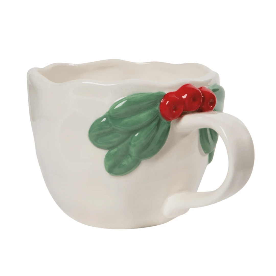 Mistletoe Sculpted Mug - Lizzy G's Fine Gifts