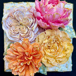 Mixed Floral Bouquet Sculpted Artwork - 6x6 - Lizzy G's Fine Gifts