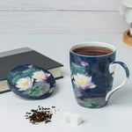 Monet Water Lilies Tea Infuser Mug with Lid - Lizzy G's Fine Gifts