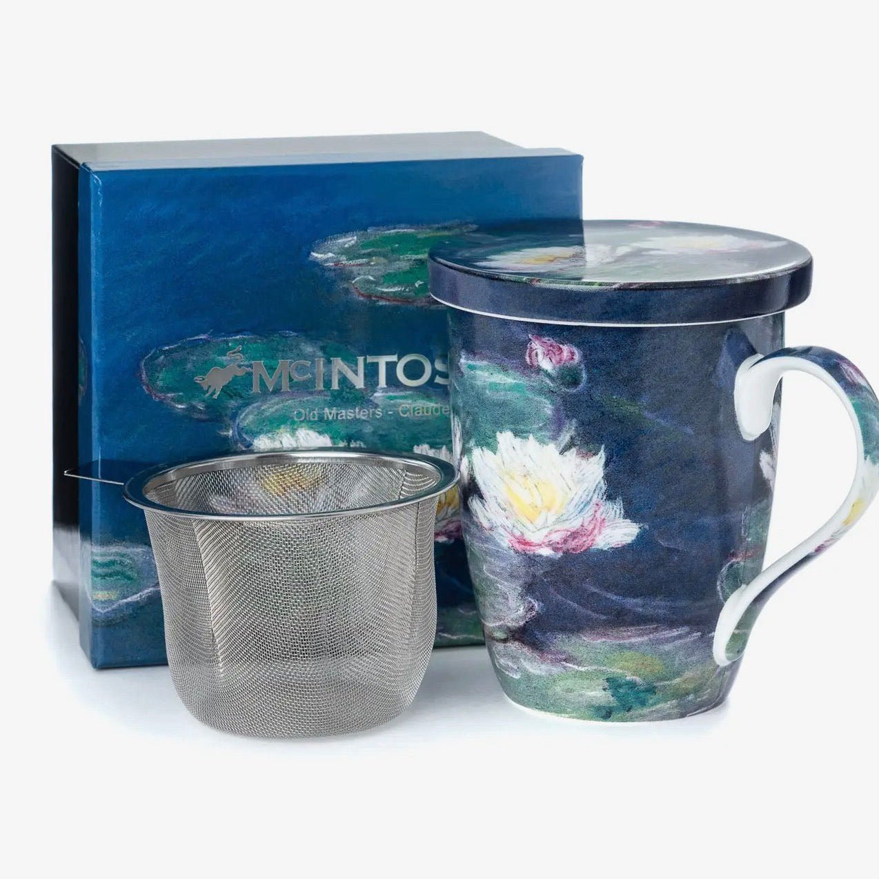 Monet Water Lilies Tea Infuser Mug with Lid - Lizzy G's Fine Gifts