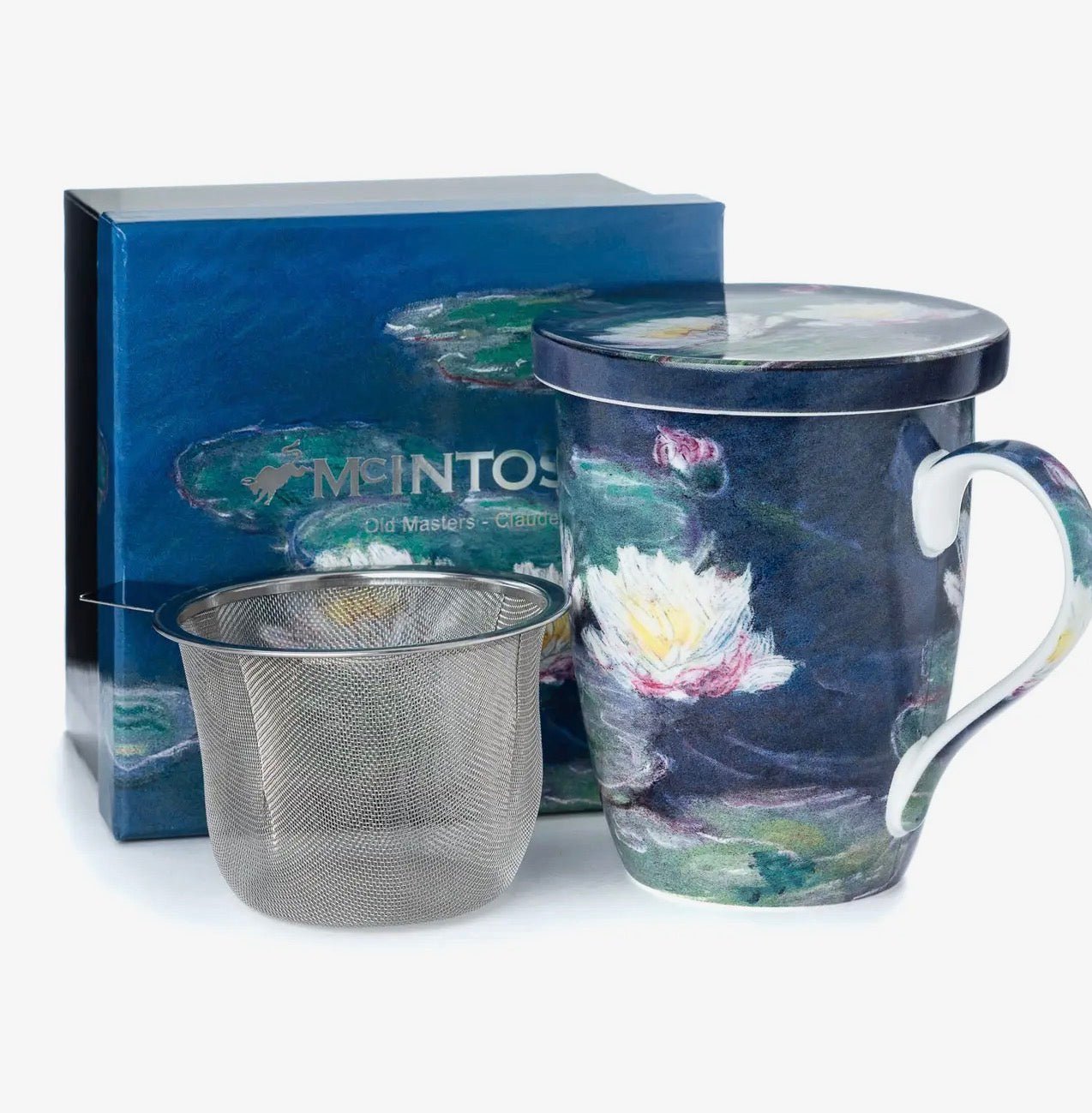 Monet Water Lilies Tea Infuser Mug with Lid - Lizzy G's Fine Gifts