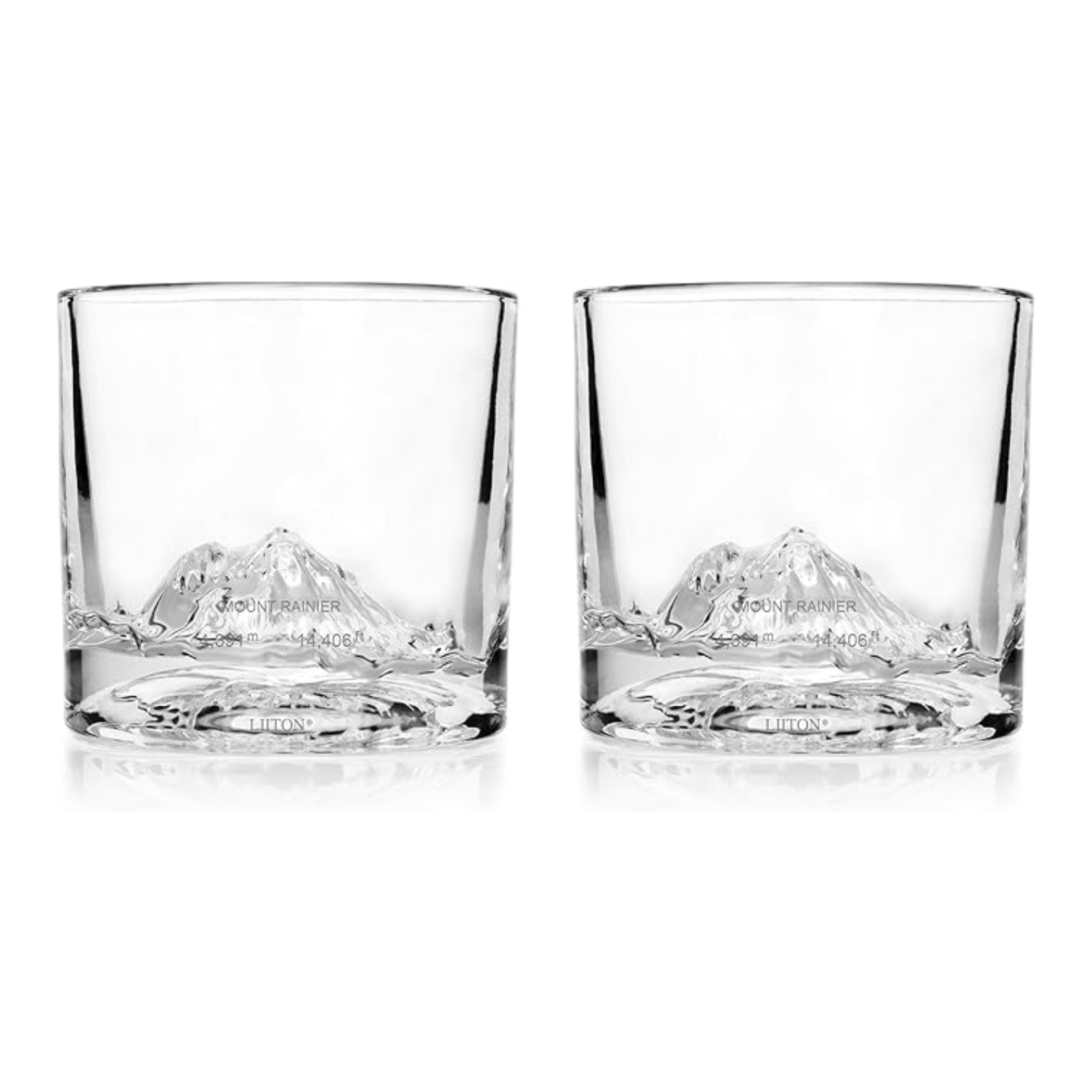 Mt Rainier Set of 2 Whiskey Glasses - Lizzy G's Fine Gifts