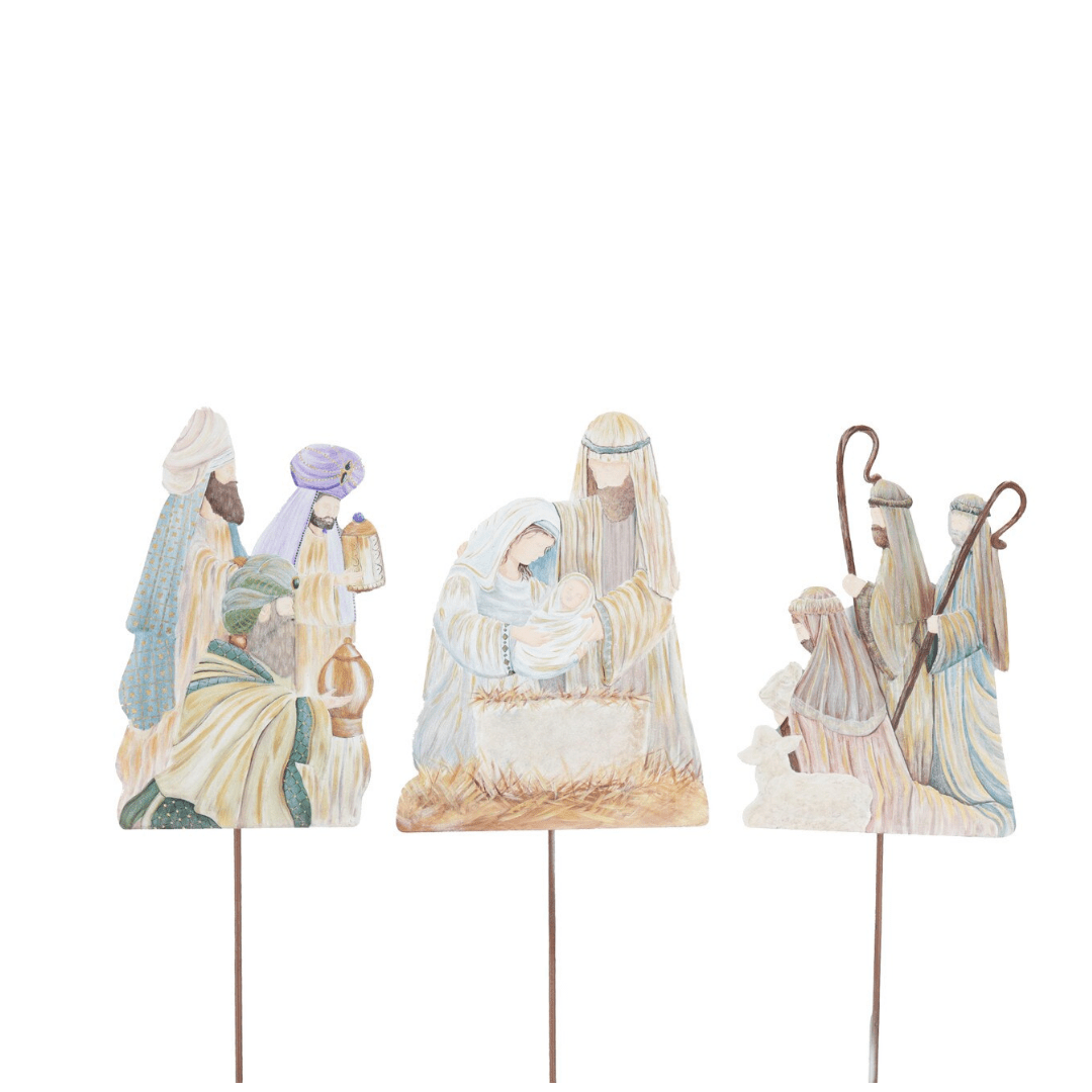 Nativity Set - 3 Piece Set of Metal Decor - Lizzy G's Fine Gifts